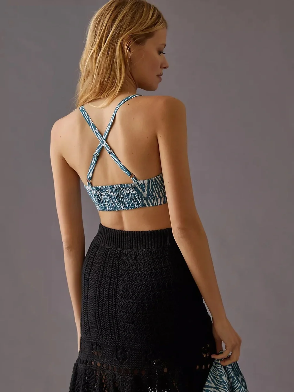 NWT 100% Cotton Anthropologie Pilcro Printed Surf Bra Top